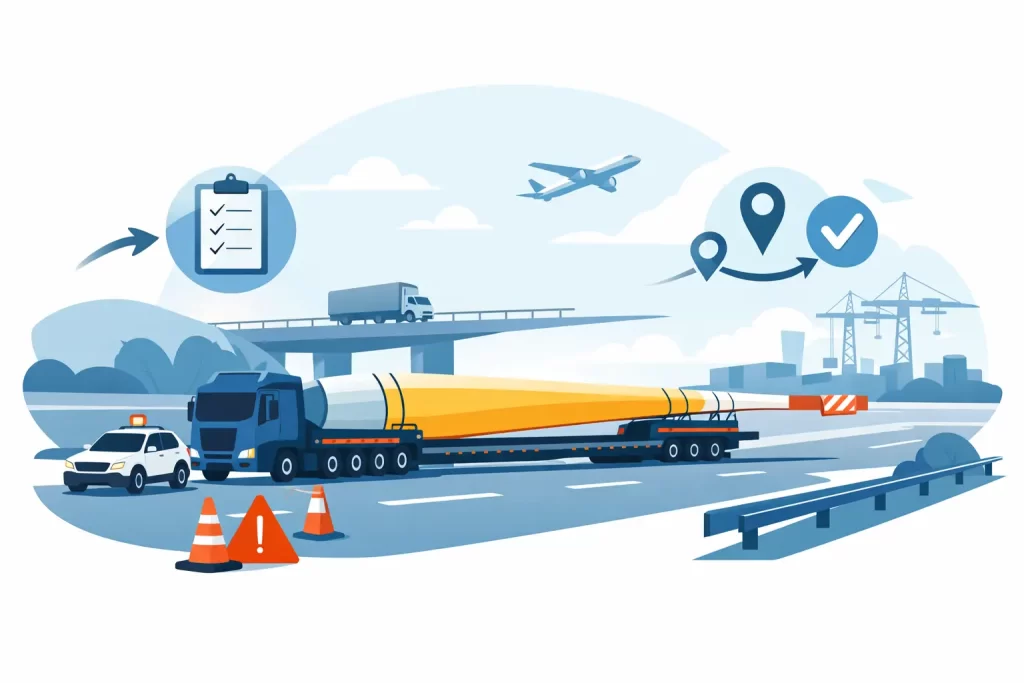 Carga sobredimensionada transporte sin errores