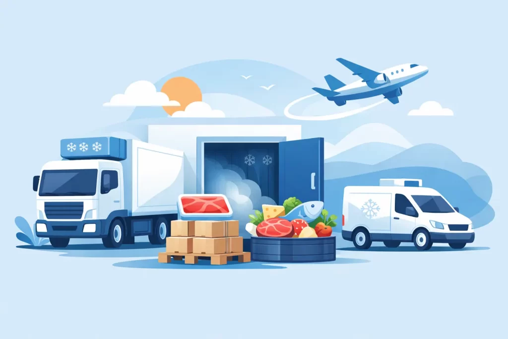 Transporte refrigerado para alimentos bien hecho